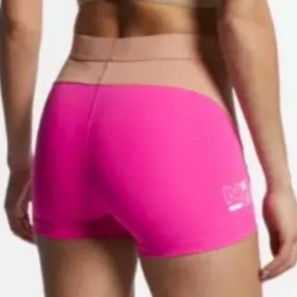 Nike Pro 3” training  Women's Athletic Shorts in Pink and Tan color size small